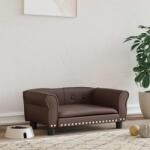 vidaXL Pat de câini, maro, 70x45x30 cm, piele ecologică (171833)