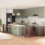 vidaXL Poartă câini pliabilă cu ușă 6 panouri maro, 480 cm, lemn plop (3155581)