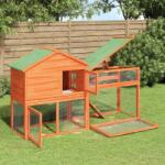 vidaXL Cușcă pentru iepuri maro 185, 5x60, 5x109, 5 cm lemn masiv de pin (172276)