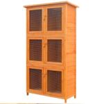 vidaXL Cușcă pentru iepuri și alte animale, 6 camere, lemn (170347)