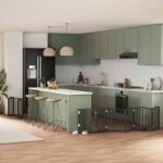 vidaXL Poartă câini pliabilă cu ușă 15 panouri negru 750 cm, lemn plop (3155599)