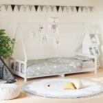 vidaXL Cadru de pat pentru copii, alb, 90x200 cm, lemn masiv de pin (834454)