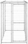 vidaXL Padoc câini de exterior cu acoperiș 110x220x180 cm oțel zincat (150800)