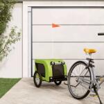 vidaXL Remorcă bicicletă animale companie, verde/negru, oxford/fier (94004)