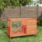 vidaXL Cușcă pentru iepuri maro 103x44x69, 5 cm lemn masiv de pin (172296)