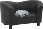 vidaXL Canapea pentru câini, negru, 67x41x39 cm, piele ecologică