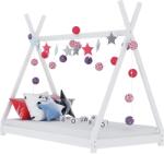 vidaXL Cadru pat de copii, alb, 80x160 cm, lemn masiv de pin (283359)