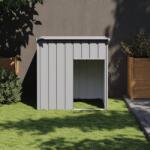 vidaXL Cușcă pentru câini cu acoperiș gri deschis 110x103x109 cm oțel galvanizat (172356)