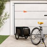 vidaXL Remorcă bicicletă animale companie, negru, textil oxford/fier (94003)