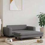 vidaXL Pat pentru câini cu extensie, gri, 100x50x30 cm, piele eco (172029)