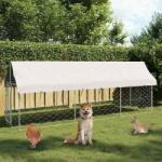 vidaXL Padoc pentru câini de exterior, cu acoperiș, 400x100x150 cm (171497)