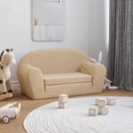 vidaXL Canapea extensibilă de copii cu 2 locuri, crem, pluș moale (357001)
