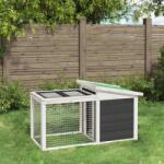 vida XL Cușcă pentru iepuri gri 100, 5x54x55 cm lemn masiv de pin