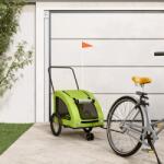 vidaXL Remorcă de bicicletă animale companie, verde textil oxford/fier (93990)