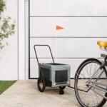 vidaXL Remorcă bicicletă animale companie, gri/negru, oxford/fier (93930)