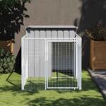 vidaXL Cușcă pentru câini cu împrejmuire gri deschis 110x201x110 cm oțel galvanizat (172358)