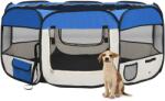 vidaXL Țarc câini pliabil cu sac de transport, albastru, 145x145x61 cm (171016)