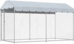 vidaXL Padoc de exterior cu prelată pentru câini, 382x192x225 cm (145024)