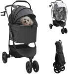 vida XL Carucior pentru Pisici Pliante Negru 78 x 54 x 101 cm Poliester