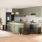 vidaXL Poartă câini pliabilă cu ușă 12 panouri negru 960 cm, lemn plop (3155572)