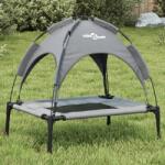 vidaXL Pat de câini cu baldachin, antracit, țesătură Oxford și oțel - kidspaws - 151,24 RON