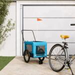 vidaXL Remorcă bicicletă animale companie, albastru/negru, oxford/fier (93946)