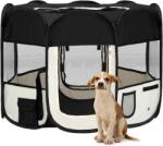 vidaXL Țarc de câini pliabil cu sac de transport, negru, 90x90x58 cm (171005)