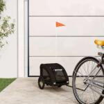 vidaXL Remorcă bicicletă animale companie, negru, textil oxford/fier (93954)