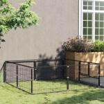 vidaXL Padoc pentru câini, negru, 4 m2, oțel (3082109)