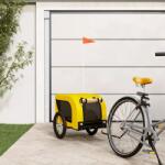 vidaXL Remorcă bicicletă animale companie, galben/negru, oxford/fier (94001)