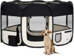 vidaXL Țarc de câini pliabil cu sac de transport, negru, 145x145x61 cm (171008)