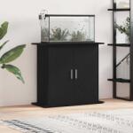 vidaXL Suport pentru acvariu, stejar negru, 81x36x73 cm, lemn stratificat (862152)