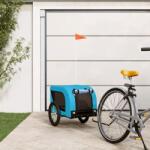 vidaXL Remorcă bicicletă animale companie, albastru/negru, oxford/fier (94002)