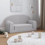 vida XL Canapea extensibilă de copii 2 locuri, gri deschis, pluș moale - kidspaws - 246,83 RON