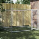 vidaXL Cușcă pentru câini cu ușă, gri, 2x2x1, 5 m, oțel galvanizat (172562)