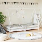 vidaXL Cadru de pat pentru copii, alb, 90x200 cm, lemn masiv de pin (834484)