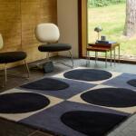 Orla Kiely gyapjú szőnyeg Spot Square blue-navy 157908 - 120 x 180 cm