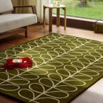 Orla Kiely gyapjú szőnyeg Linear Stem olive 060501 - 67 x 230 cm