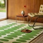 Orla Kiely gyapjú szőnyeg Optical Oval green-cream 157707 - 160 x 230 cm