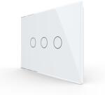 LIVOLO Panou întrerupator triplu touch Livolo din sticla alba, standard italian (VL-P903-3W)