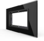 LIVOLO Rama din sticla Livolo standard Italian, 4 module, negru, serie noua (VL-P9E-4B)