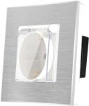 Luxion Priza simpla Luxion cu capac de protectie si rama din aluminiu (LX-1MP049A-W)