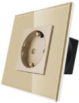 Luxion Priza simpla Luxion aurie cu rama din sticla pentru interior modern (LX-1MP010G-G)