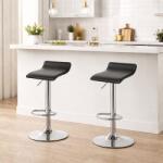 ARTOOL Set 2 scaune bar Artool Fort, reglabile, rotative, piele ecologica neagra (3451_1-S2)