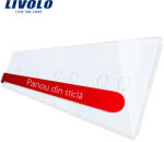 LIVOLO Panou din sticla alba pentru întrerupator touch Livolo 2 simplu + 2 dublu (BB-C7-C1/C1/C2/C2-11)