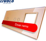 LIVOLO Panou Livolo din sticla auriu pentru intrerupator simplu, dublu si priza (VL-P701/02/E-6A)