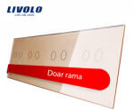 LIVOLO Panou frontal Livolo pentru 4 întrerupatoare duble touch, sticla aurie (VL-P702/02/02/02-8A)