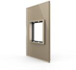 LIVOLO Rama din sticla Livolo Italian 2 module, auriu, serie noua (VL-P9E-2A)