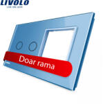 LIVOLO Panou Livolo din sticla albastra pentru intrerupator dublu touch si priza (BB-C7-C2/SR-19)