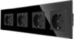 Luxion Priza Cvadrupla LUXION cu rama din sticla (LX-4MP010G-B)